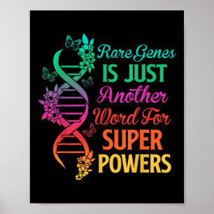 2022 Rare Disease Day Awareness Zebra Ribbon Dna F Poster