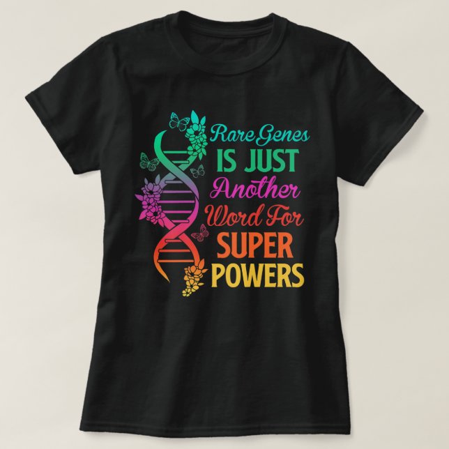 2022 Rare Disease Day Awareness Zebra Ribbon DNA F T-Shirt (Design Front)