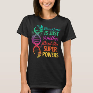 2022 Rare Disease Day Awareness Zebra Ribbon DNA F T-Shirt