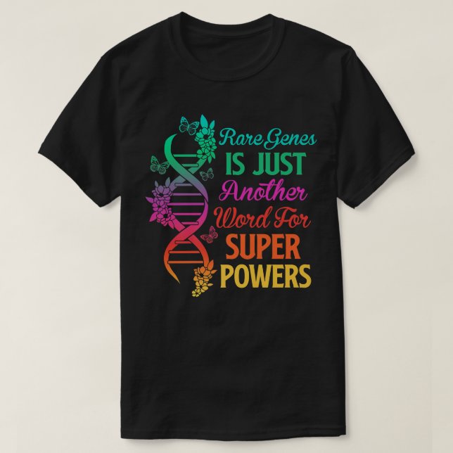 2022 Rare Disease Day Awareness Zebra Ribbon DNA F T-Shirt (Design Front)