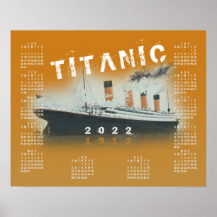 2022 RMS Titanic Burnt Orange Calendar Poster