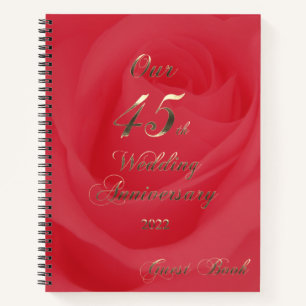 2022 Sapphire Wedding 45th Anniversary Guestbook N Notebook