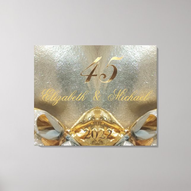 2022 Sapphire Wedding 45th Wedding Anniversary Canvas Print (Front)