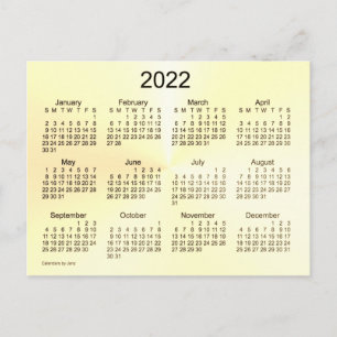 2022 Sepia Shimmer Mini Calendar by Janz Postcard