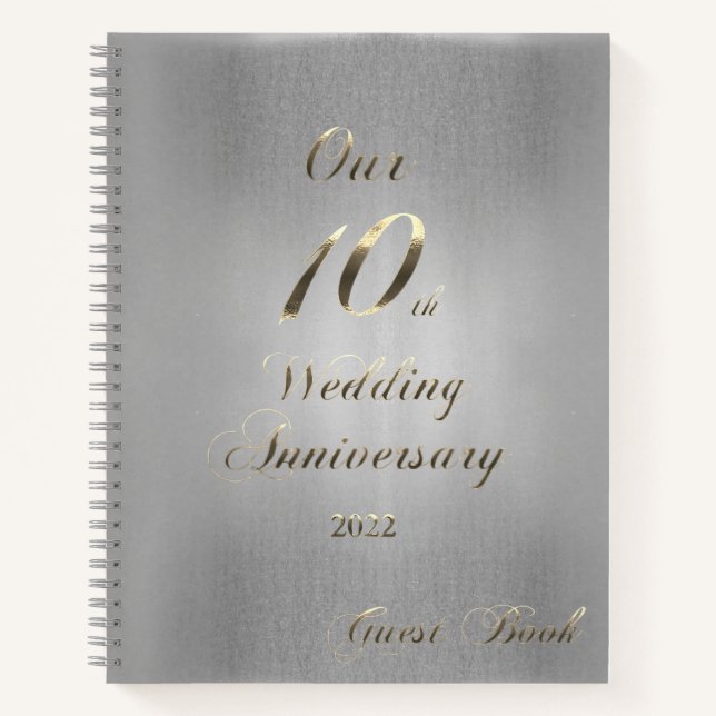 2022 Tin Wedding Our 10th Anniversary Guestbook No Notebook (Front)
