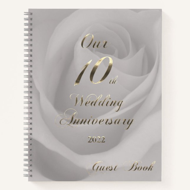 2022 Tin Wedding Our 10th Anniversary Guestbook Notebook (Front)