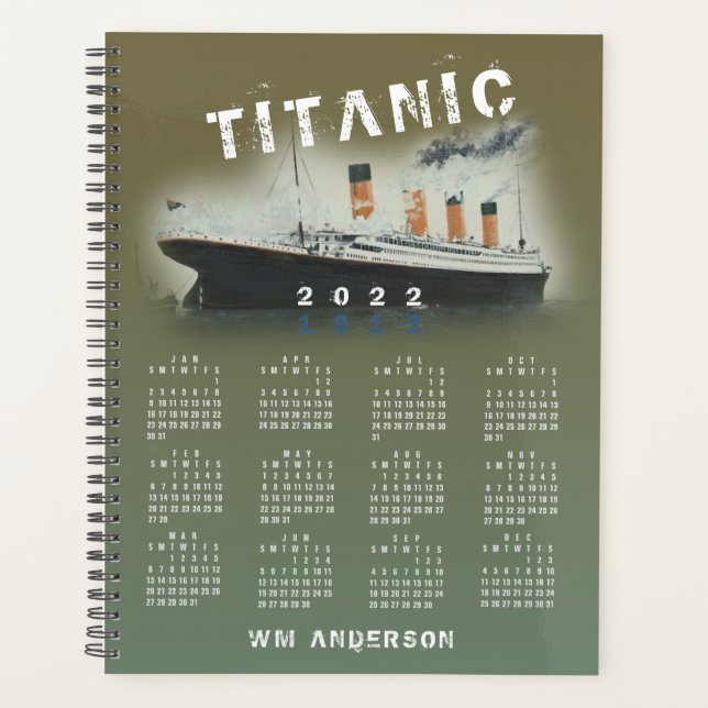 2022 Titanic Calendar  Planner (Front)