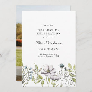 2022 Wildflower Photo Graduation Invitation