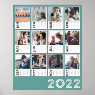 2022 Year Calendar Modern Photo Collage Poster
