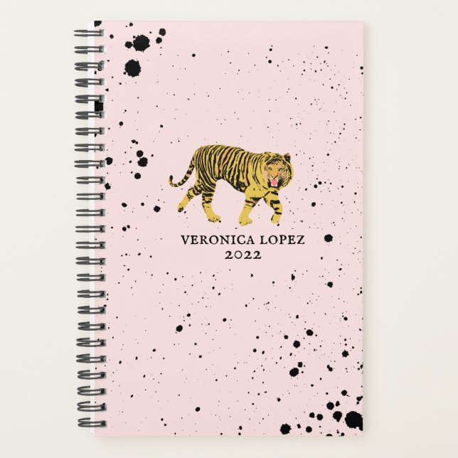 2022 Year Of The Tiger Pink Paint Splatter Planner (Front)