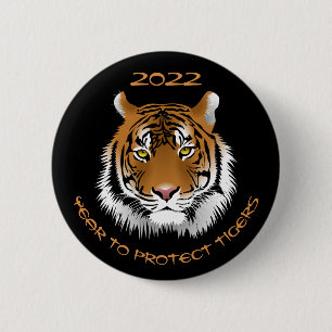 2022 Year to Protect Tigers 6 Cm Round Badge