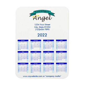 2022 Your Logo Branded Blue Calendar Magnet