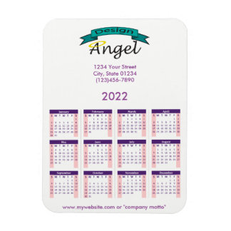 2022 Your Logo Branded Purple Calendar Magnet