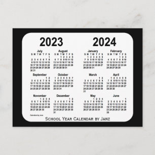 2023-2024 Black and White School Calendar by Janz Postcard