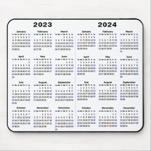 2023 - 2024 Calendar Minimalist 2 year Calendar Mouse Mat