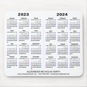 2023 - 2024 Calendar Minimalist Custom Mouse Mat
