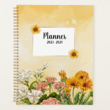 2023-2024 montly weekly planner with flower