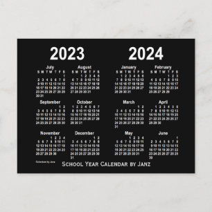 2023-2024 Neon White School Calendar by Janz Postcard