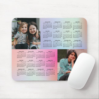 2023 - 2024 Photo Collage Calendar SUNDAY Start Mouse Mat