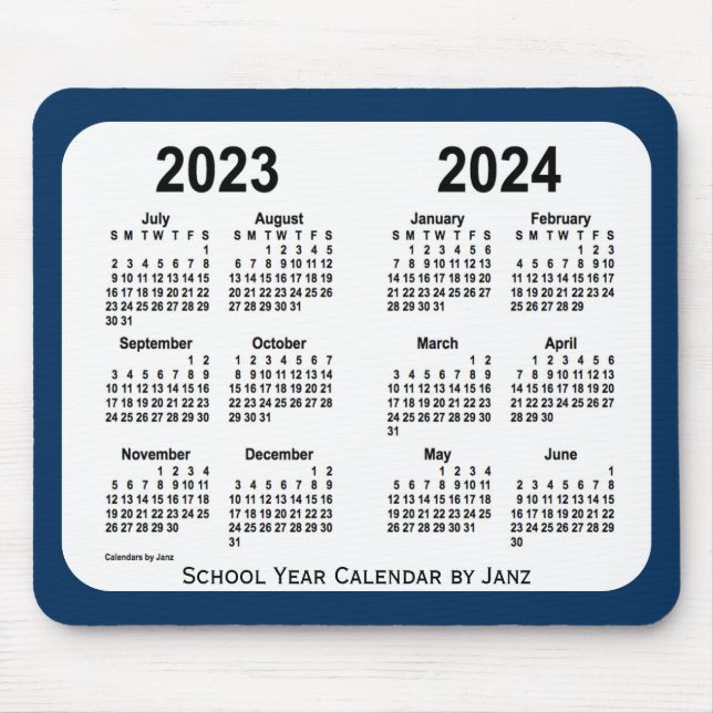 2023-2024 Police Box Blue School Calendar by Janz Mouse Mat (Front)