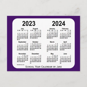 2023-2024 Purple Mini School Calendar by Janz Postcard