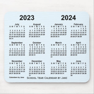 2023-2024 School Year Calendar by Janz Alice Blue Mouse Mat
