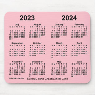 2023-2024 School Year Calendar by Janz Pink Mouse Mat