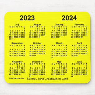 2023-2024 School Year Calendar by Janz Yellow Mouse Mat