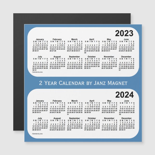 2023-2024 Steel Blue 2 Year Calendar by Janz (Front/Back)