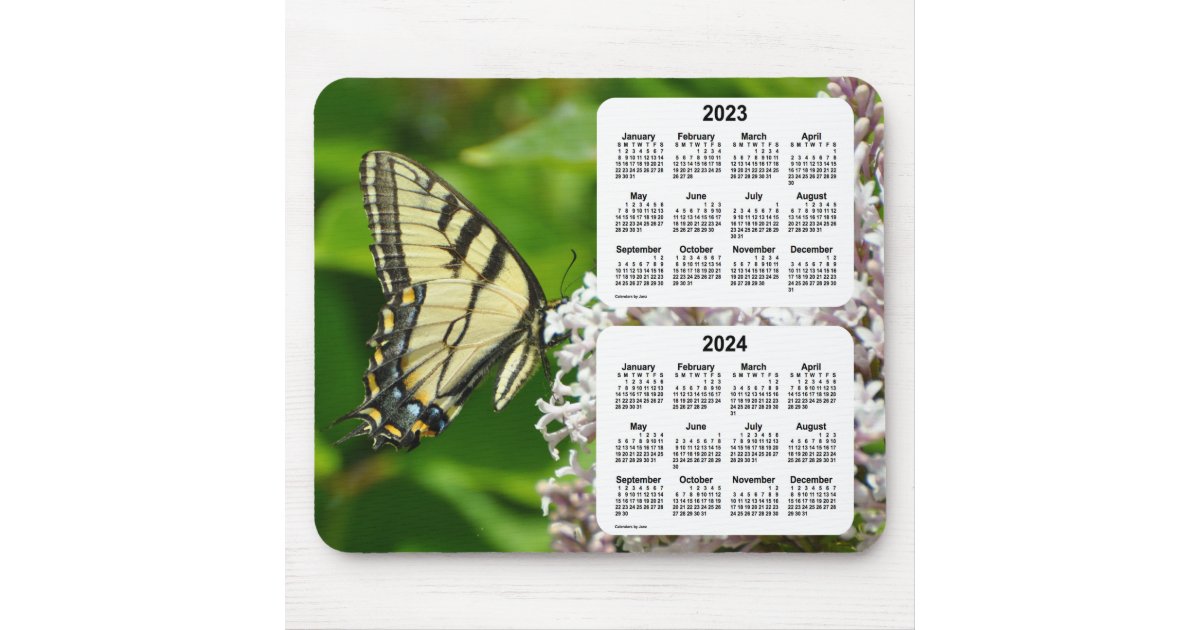20232024 Swallowtail Butterfly Calendar by Janz Mouse Mat Zazzle