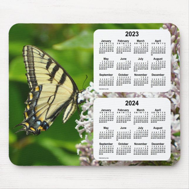 2023-2024 Swallowtail Butterfly Calendar by Janz Mouse Mat (Front)