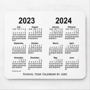 2023-2024 White School Calendar by Janz Mouse Mat