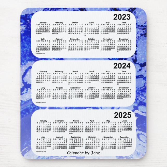 2023-2025 Blue Galaxy 3 Year Calendar by Janz Mouse Mat (Front)