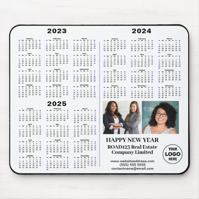 2023 - 2025 Calendar Modern Business Minimalist Mouse Mat (Front)
