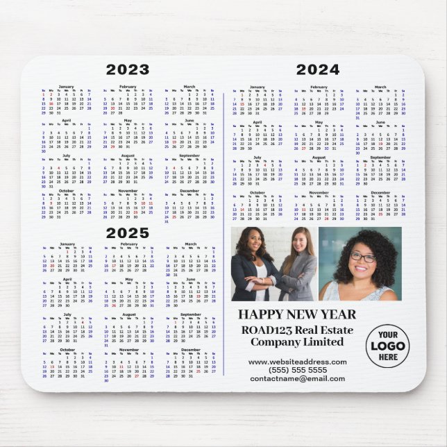 2023 - 2025 Calendar Modern Business Minimalist  Mouse Mat (Front)