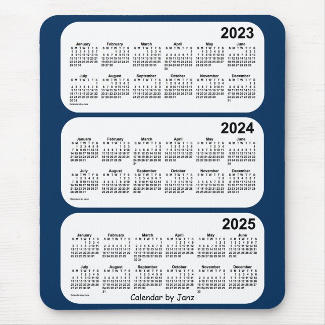 2023-2025 Police Box Blue 3 Year Calendar by Janz Mouse Mat (Front)
