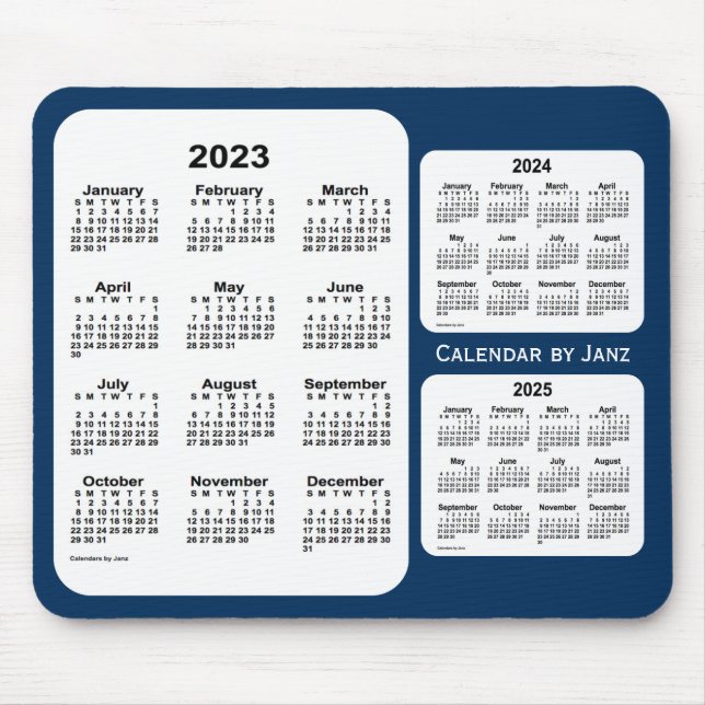 2023-2025 Police Box Blue 3 Year Calendar by Janz Mouse Mat (Front)
