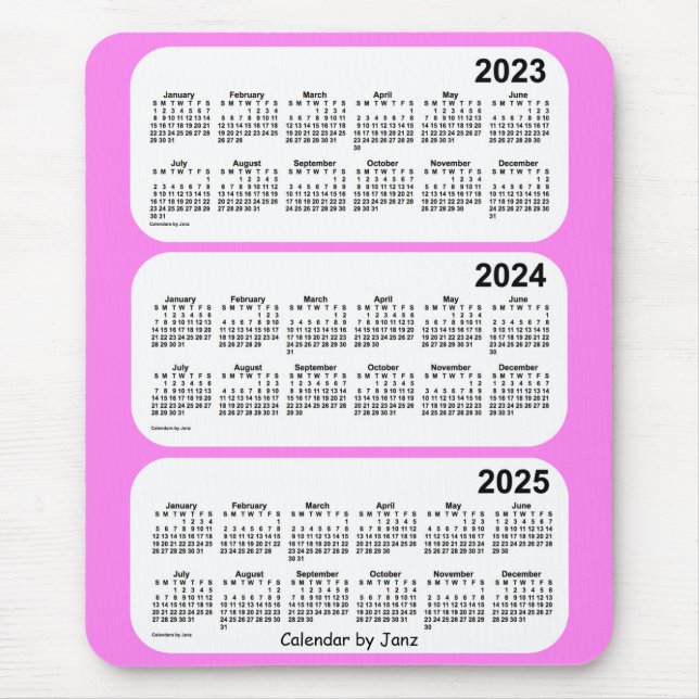 2023-2025 Violet 3 Year Calendar by Janz Mouse Mat (Front)