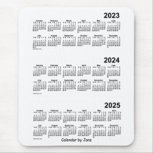 2023-2025 White 3 Year Calendar by Janz Mouse Mat