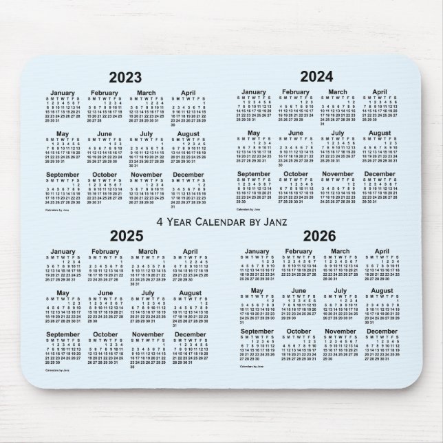 2023-2026 Alice Blue 4 Year Calendar by Janz Mouse Mat (Front)