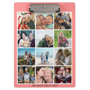 2023-2026 Calendar Family 12 Photo Collage Clipboard