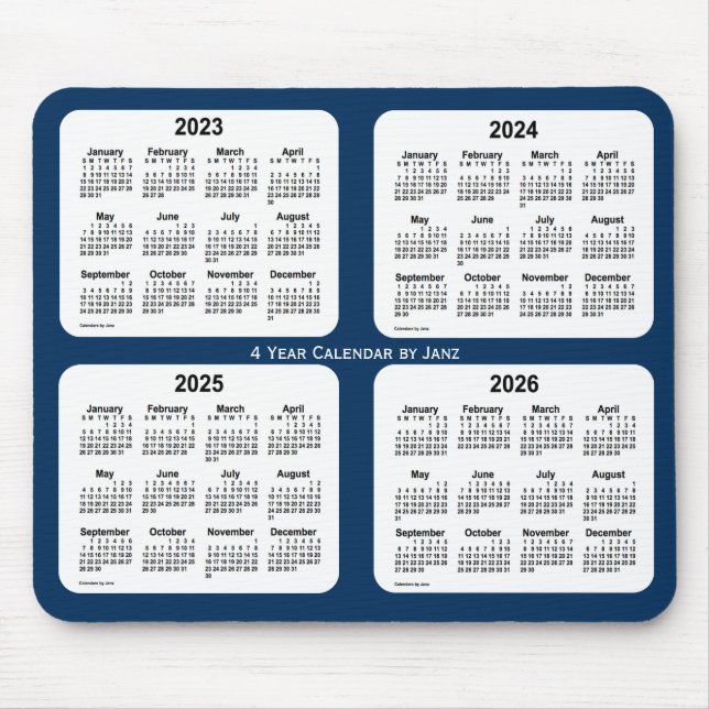 2023-2026 Police Box Blue 4 Year Calendar by Janz Mouse Mat (Front)