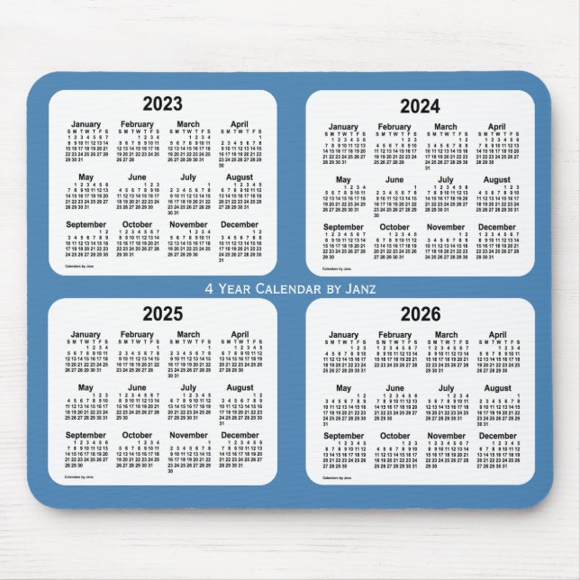 2023-2026 Steel Blue 4 Year Calendar by Janz Mouse Mat (Front)