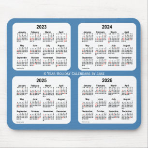 2023-2026 Steel Blue Holiday Calendar by Janz Mouse Mat