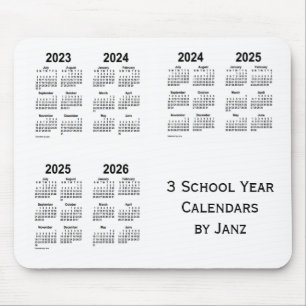 2023-2026 White 3 School Year Calendars by Janz Mouse Mat