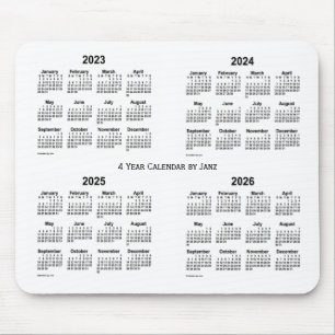 2023-2026 White 4 Year Calendar by Janz Mouse Mat