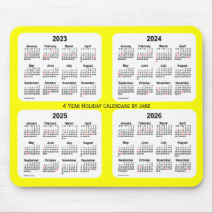 2023-2026 Yellow Holiday Calendar by Janz Mouse Mat