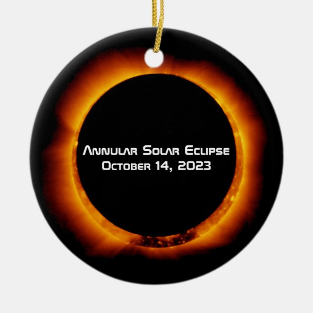 2023 Annular Solar Eclipse Ceramic Tree Decoration (Front)