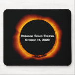 2023 Annular Solar Eclipse Mouse Mat<br><div class="desc">The next major American solar eclipse is the annular solar eclipse on Saturday, October 14, 2023. It will begin in the Pacific Ocean and and enter the United States over Oregon and travel Southeast through Nevada, Utah, Arizona New Mexico and Texas before continuing through South America. During the annular solar...</div>