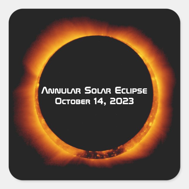 2023 Annular Solar Eclipse Square Sticker (Front)